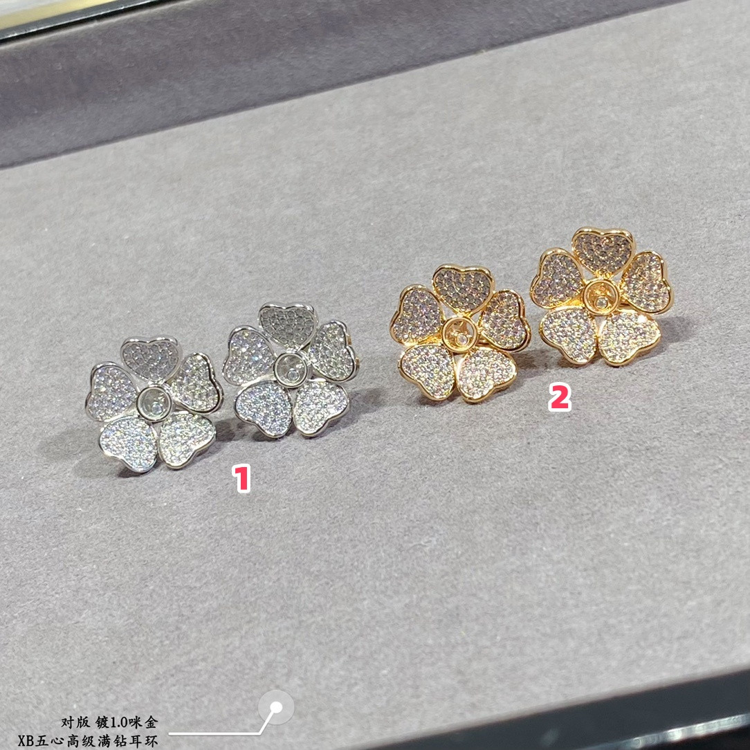 chopard five hearts full Di*m*nd earrings