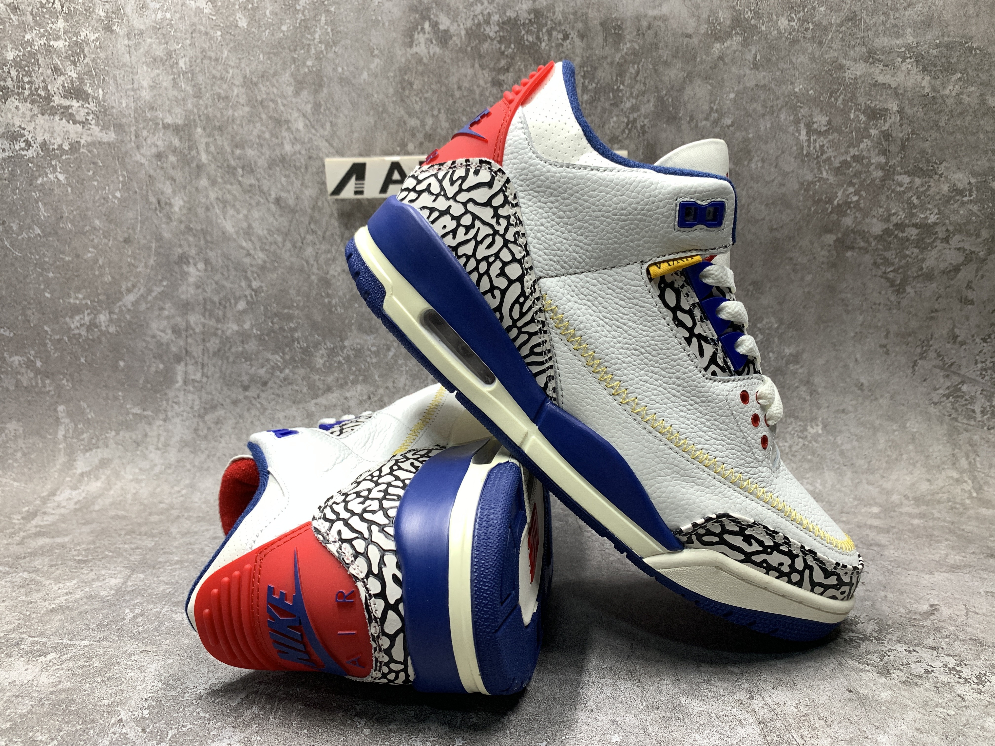 Air Jordan 3 Retro SP White Blue Red Cement Grey