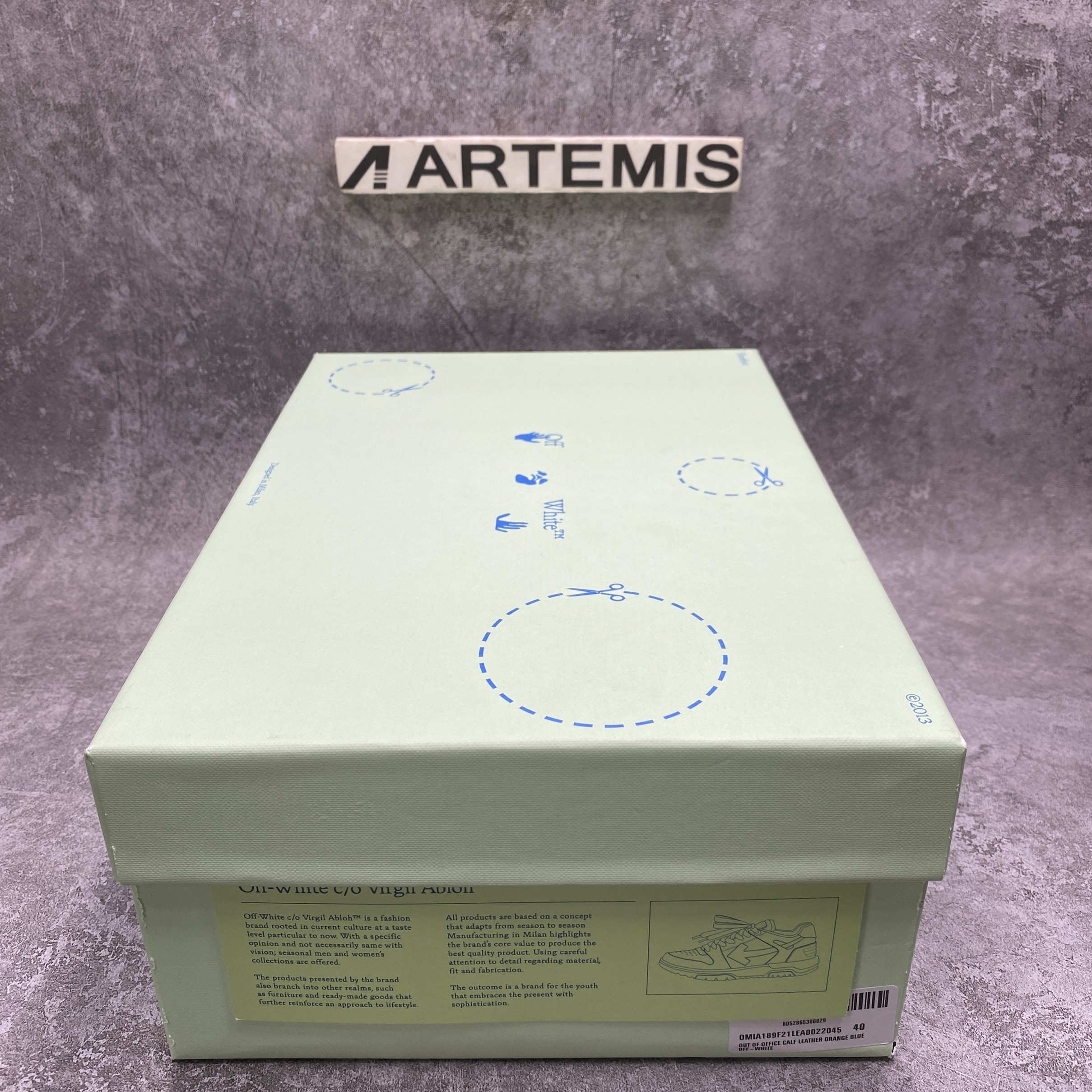 OFF-WHITE Out Of Office OOO Low Tops White Orange Blue