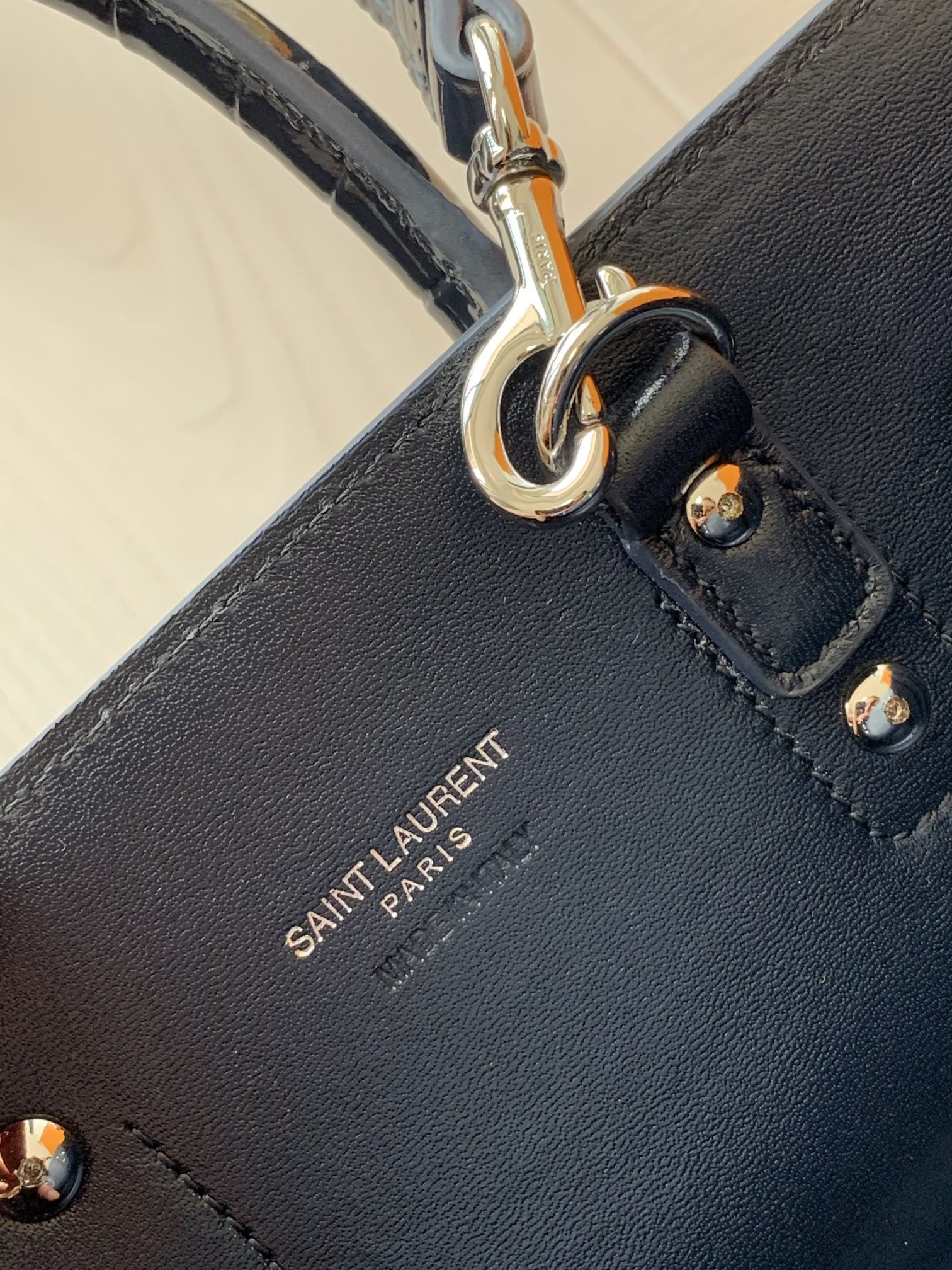 Y*L sac de jour in crocodile embossed leather - nano 22x18x10.5cm